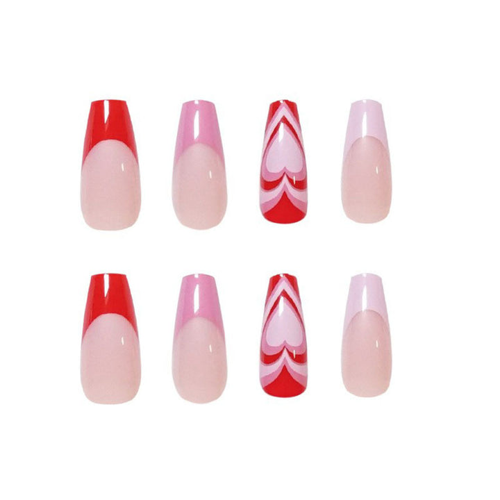 Artistic acrylic nails with heart design Bowlift