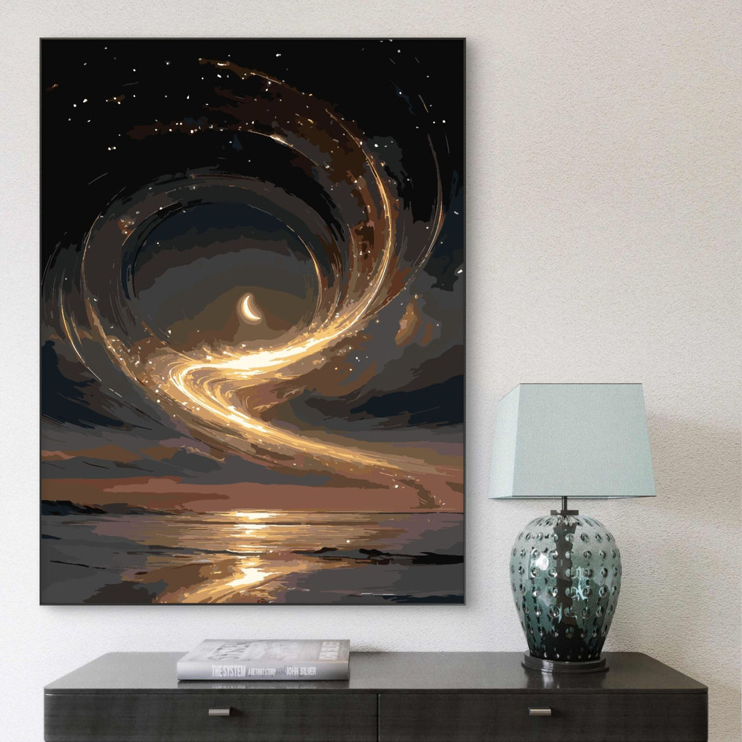 Dreamy Celestial Landscape Canvas Art Bowlift