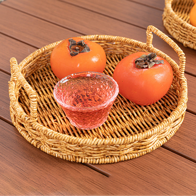 Ladies Round Serving Rack Made of Braided Material Bowlift