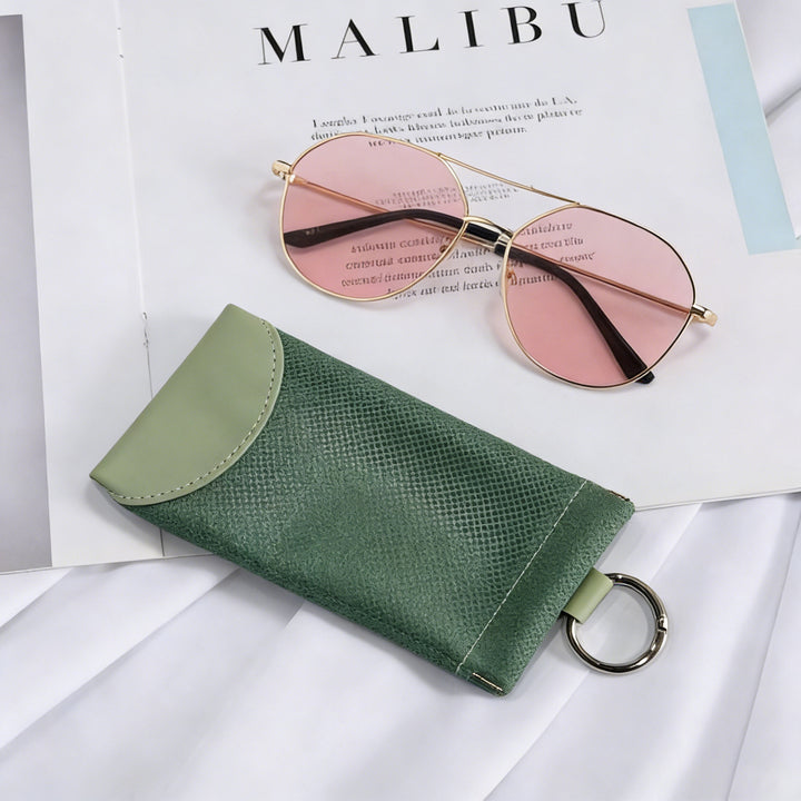 Luxurious Textured Leather Eyewear Case Bowlift