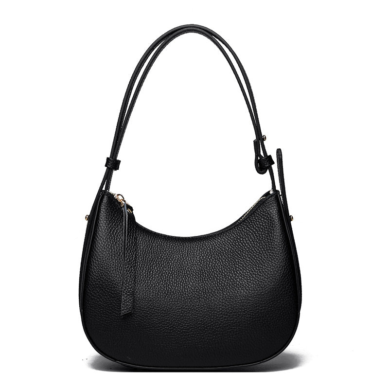 Stylish Pebbled Leather Hobo Bag Bowlift