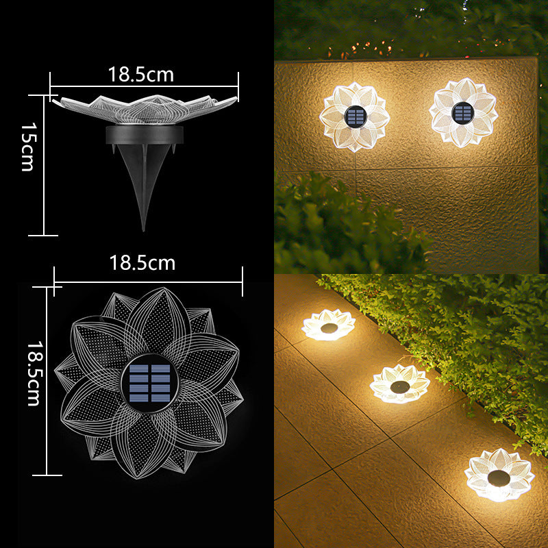 Decorative Solar Acrylic Petal Garden Stake LED Pathway Light Bowlift