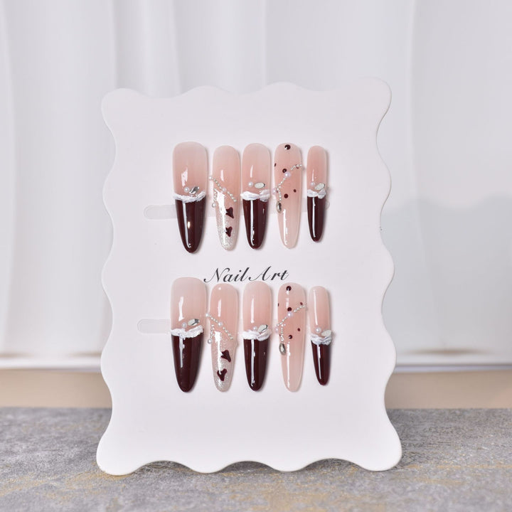 Artistic Stiletto Press-On Nail Art Set Bowlift