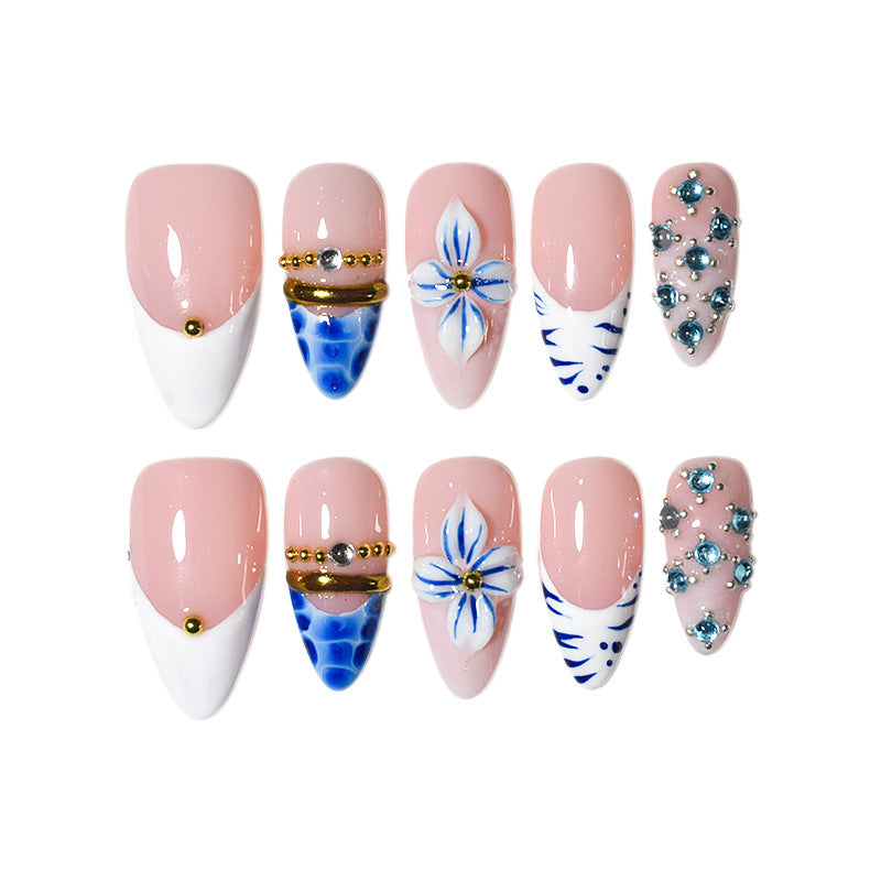 Elegant Artistic Press-On Nail Extensions Bowlift
