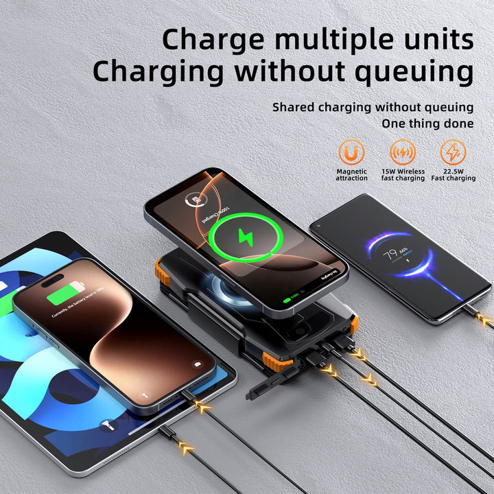 Power bank with solar charging and LED lights Bowlift