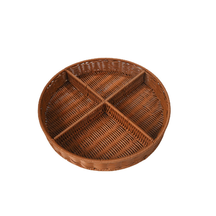 Ladies round basket plate with compartments Bowlift
