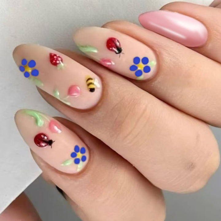 Artistic Floral Press-On Nails Bowlift 1787370443