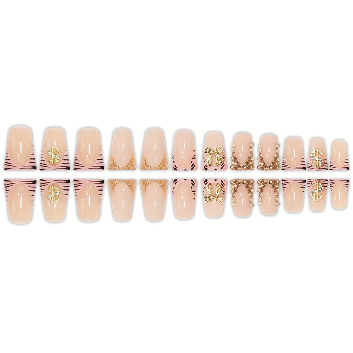 Luxurious 3D Bow-Embellished Press-On Nail Art Set Bowlift