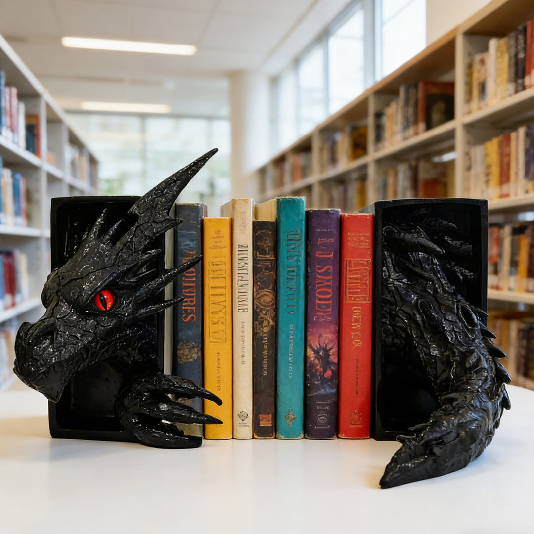 Dragon-Themed Bookend Sculpture