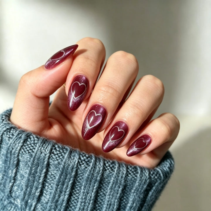 Artificial nails with romantic heart design Bowlift