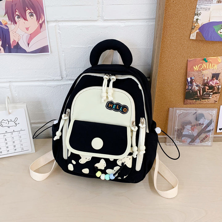 Leisure Backpack with Colorful Applications and Creative Design Bowlift
