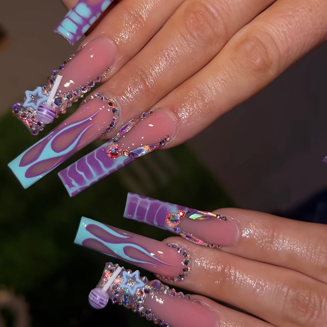 Artistic Long Nail Art Extensions Bowlift