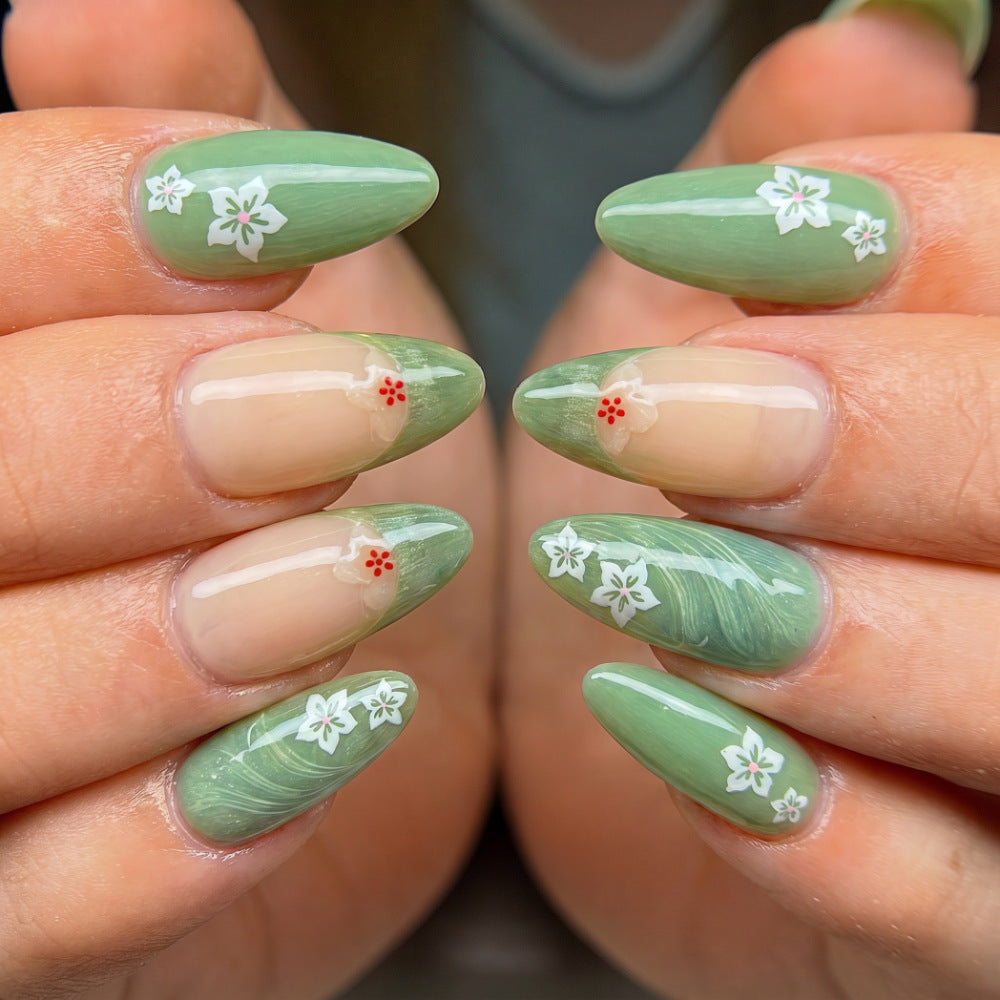 Artificial Nails Set with Filigree Flower Patterns Bowlift