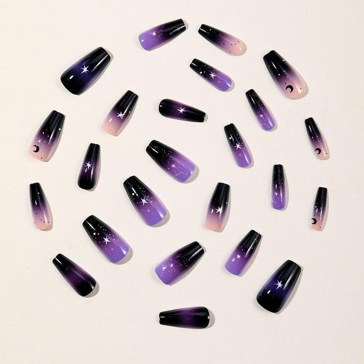 Galactic Themed Acrylic Nail Art Extensions Bowlift
