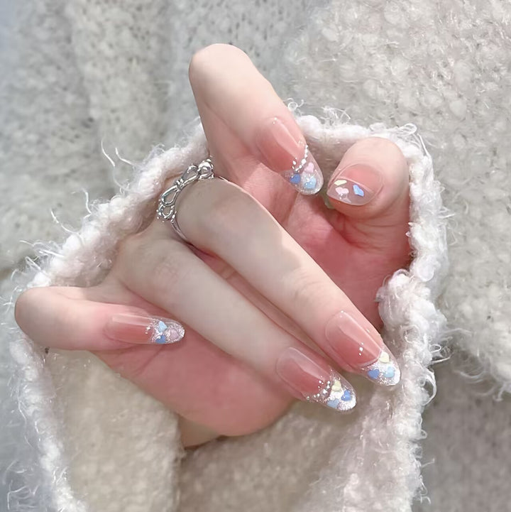 Artistic Floral-Embellished Press-On Nail Art Bowlift