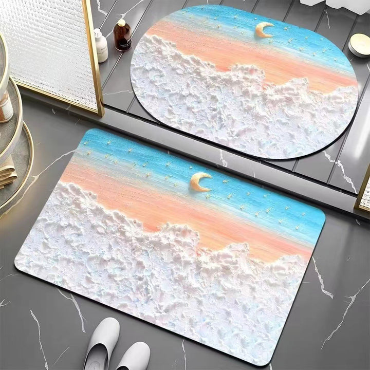 Floral Patterned Bath Mat Bowlift