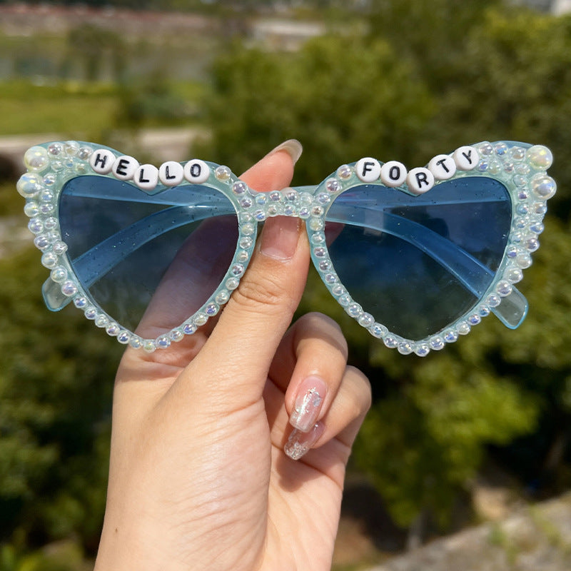 Pearl-Embellished Cat-Eye Sunglasses Bowlift