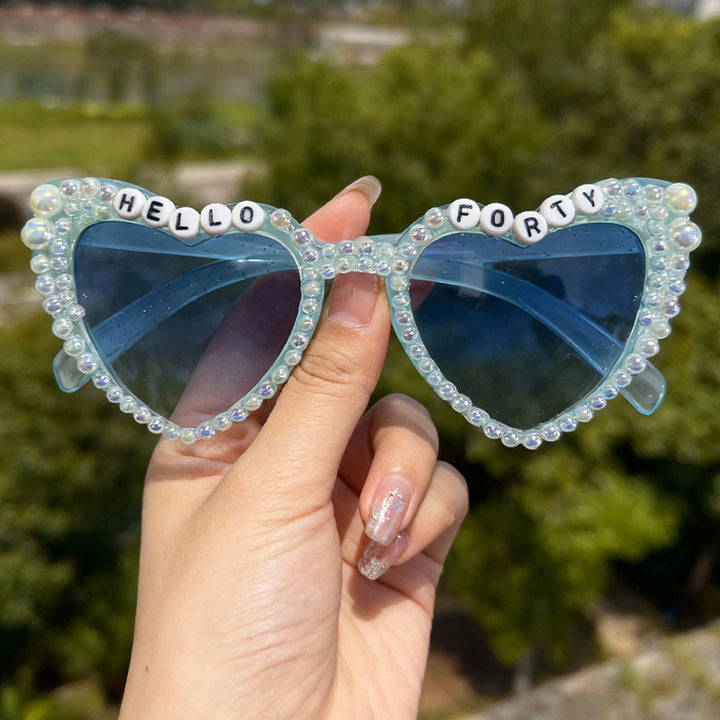 Pearl-Embellished Cat-Eye Sunglasses Bowlift