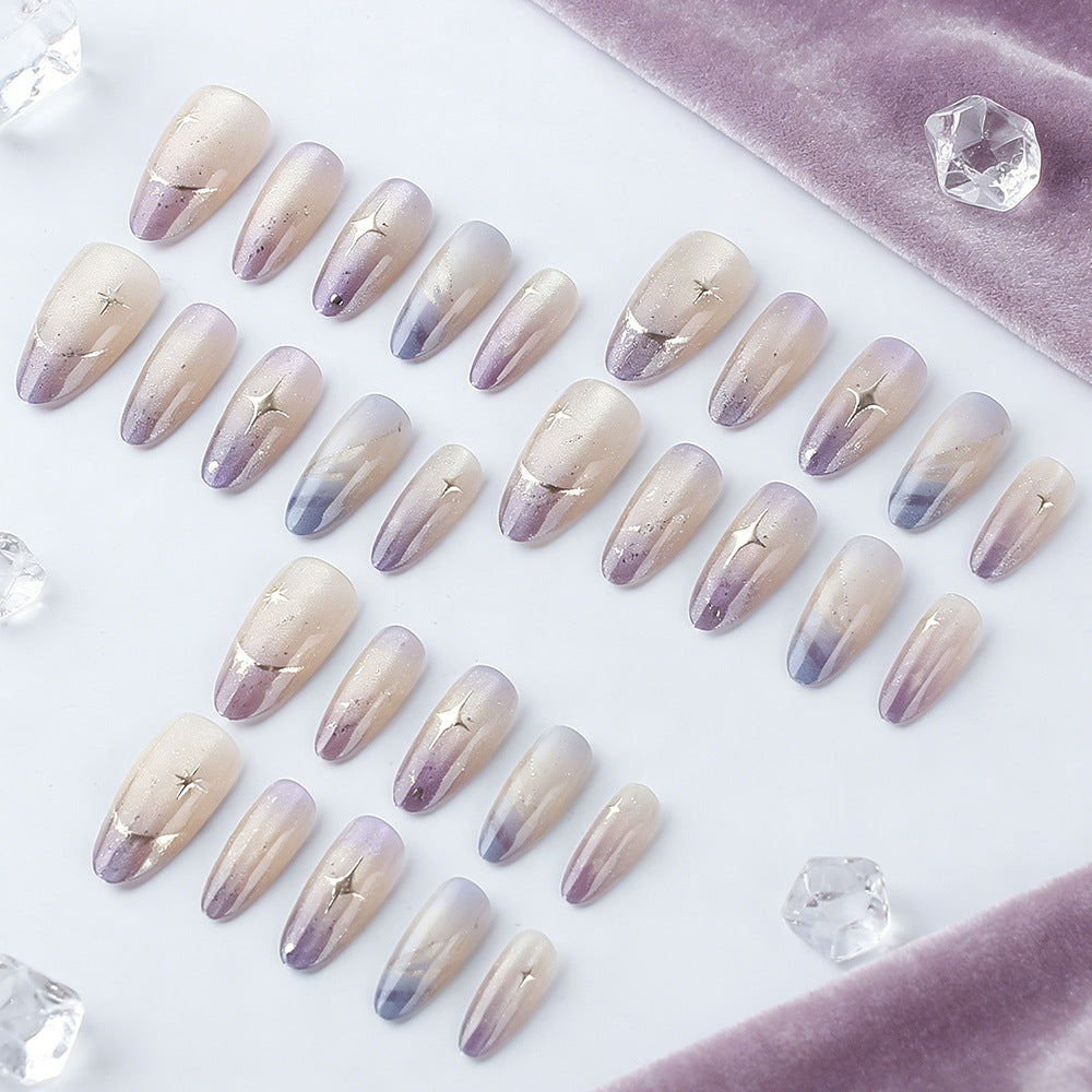 Gradient Glitter Press-On Nails Bowlift