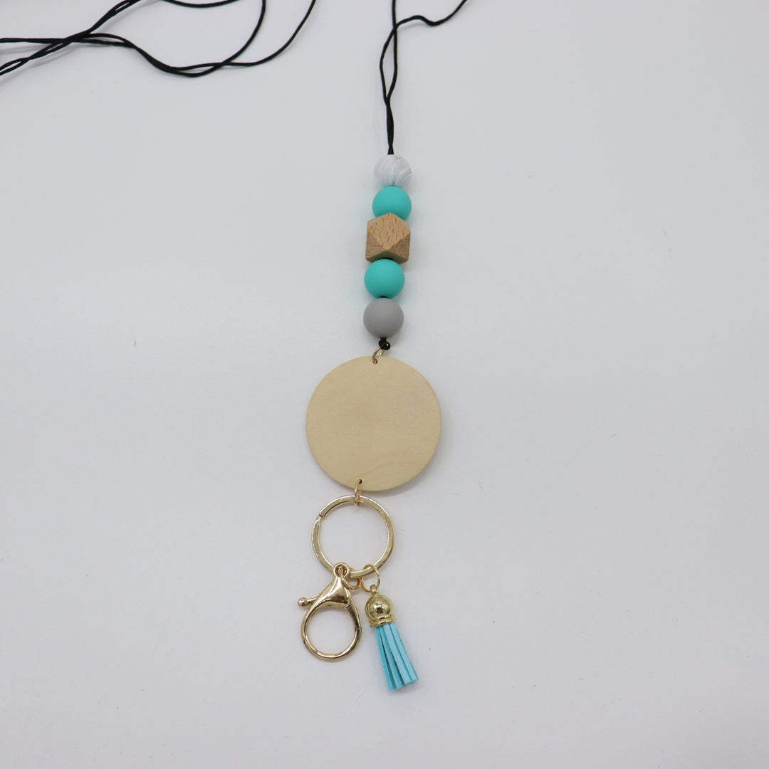 Beaded Keychain Lanyard with Decorative Tassel Bowlift