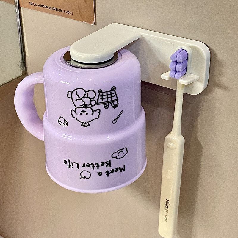 Wall-mounted cup holder with creative and playful design Bowlift