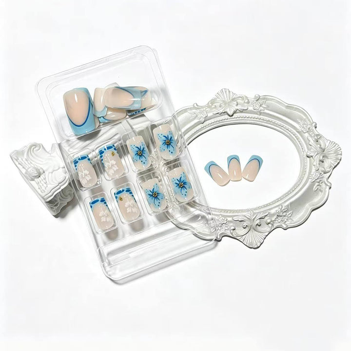 Artisan Floral Acrylic Press-On Nail Set Bowlift