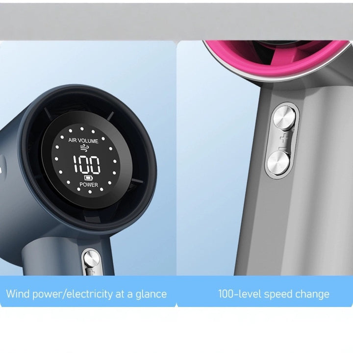 Unisex nan compact cordless high speed digital display hair dryer with adjustable speed and long lasting battery Bowlift