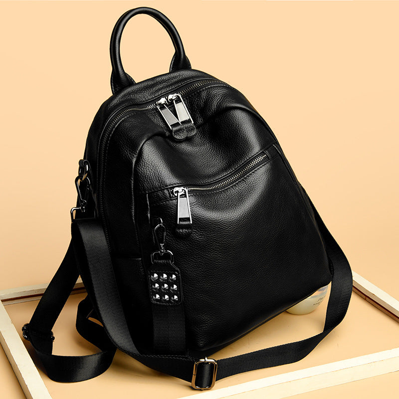Versatile Multi-Functional Leather Backpack Bowlift