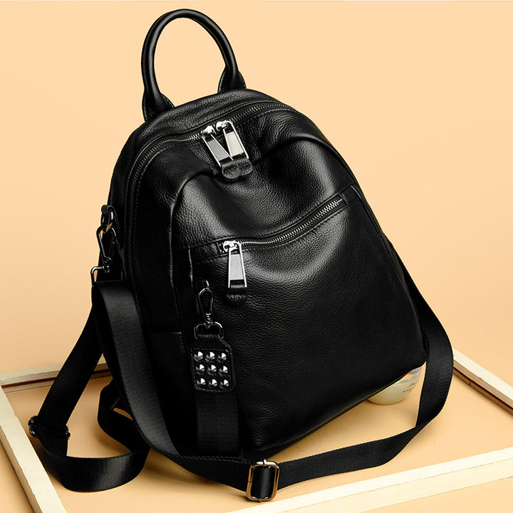 Versatile Multi-Functional Leather Backpack Bowlift