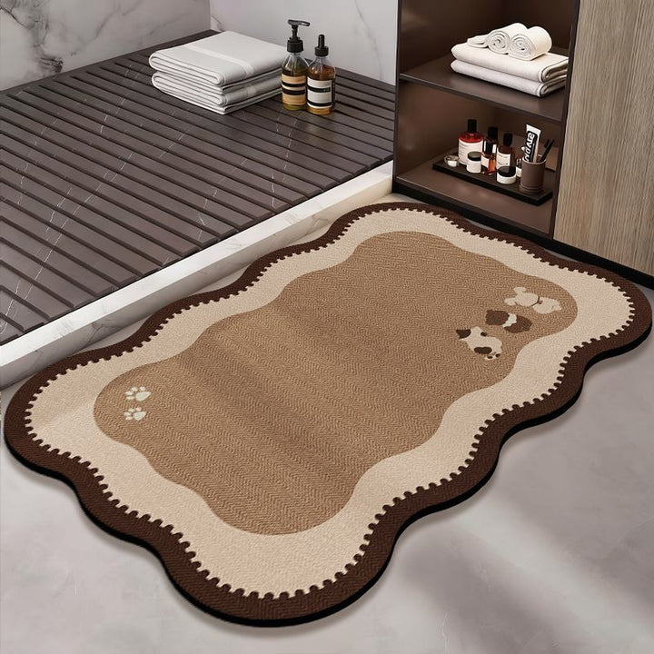 Decorative Pet-Themed Bath Mat Bowlift