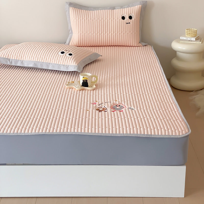 Panda-Themed Quilted Mattress Protector