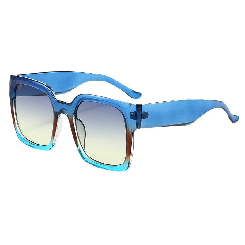 Women's square sunglasses with stylish transparent frame and soft color gradient Bowlift