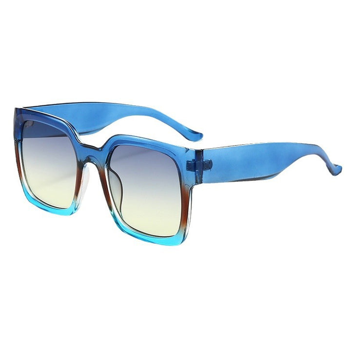 Women's square sunglasses with stylish transparent frame and soft color gradient Bowlift
