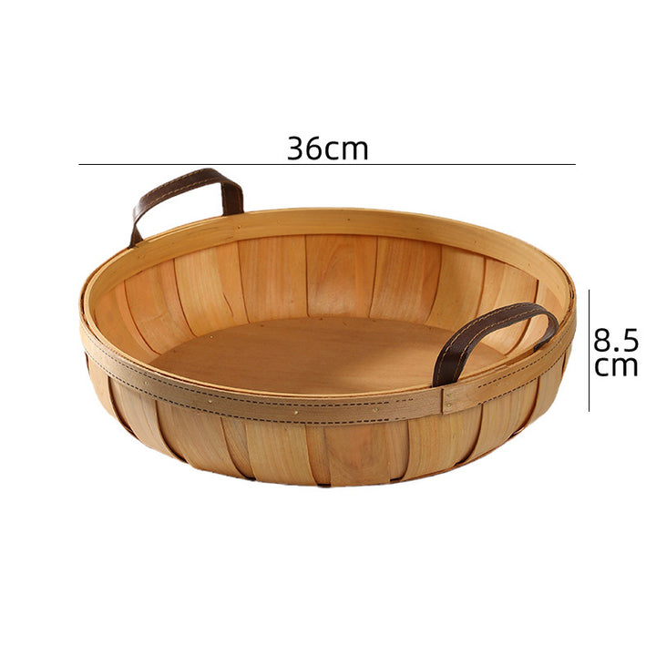 Unisex Handcrafted Basket with Leather Handles Bowlift