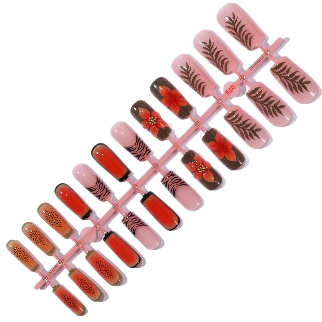3D Floral and Patterned Acrylic Nail Art Extensions Bowlift