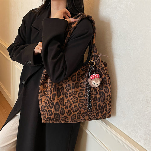 Fashionable Leopard Print Tote Bag Bowlift
