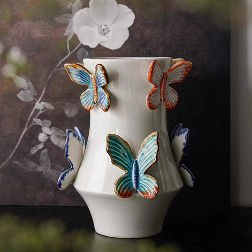 Decorative flower vase with butterflies Bowlift