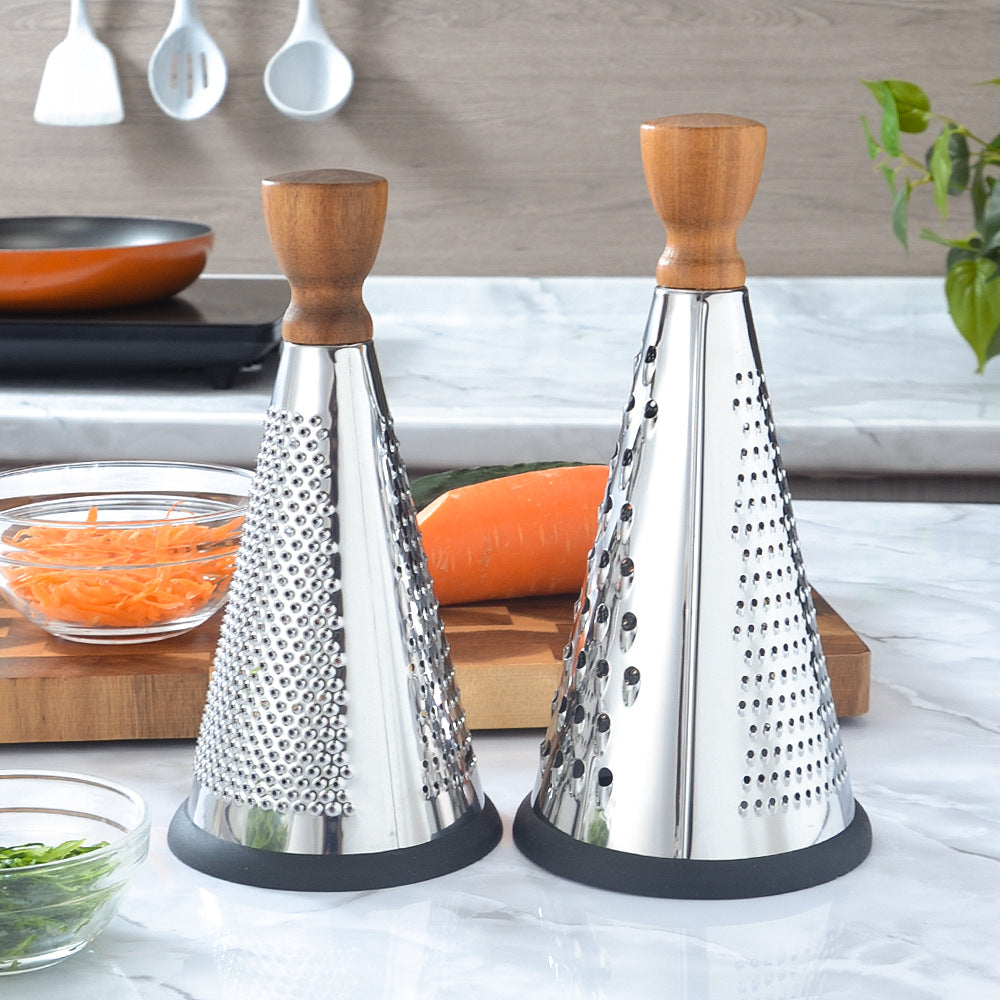 Ergonomic stainless steel kitchen grater with non-slip handle Bowlift