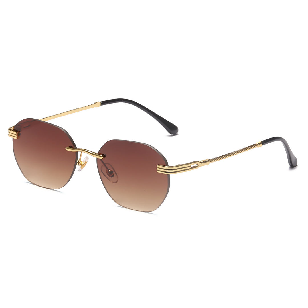 Women's stylish geometric sunglasses with decorative metal frame Bowlift