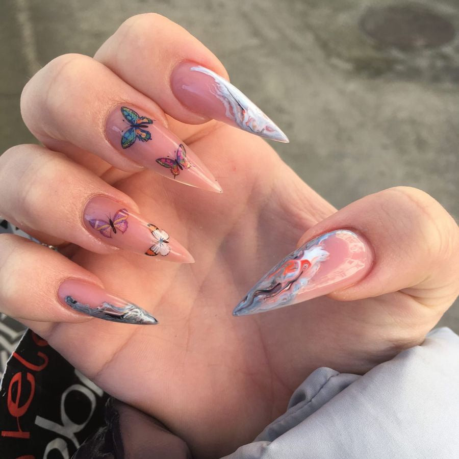 Artistic Butterfly Nail Design Bowlift