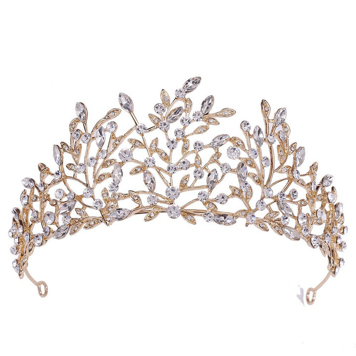 Ladies Elegant Headband with Floral Decorations and Rhinestones Bowlift