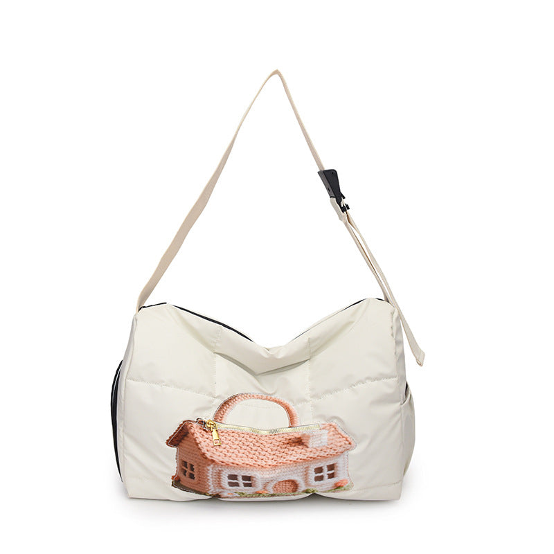 Fashionable Shoulder Bag with Unique Design and Practical Compartments Bowlift