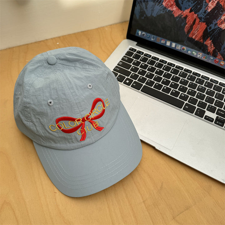 Women's Embroidered Bow-Detail Baseball Cap Bowlift
