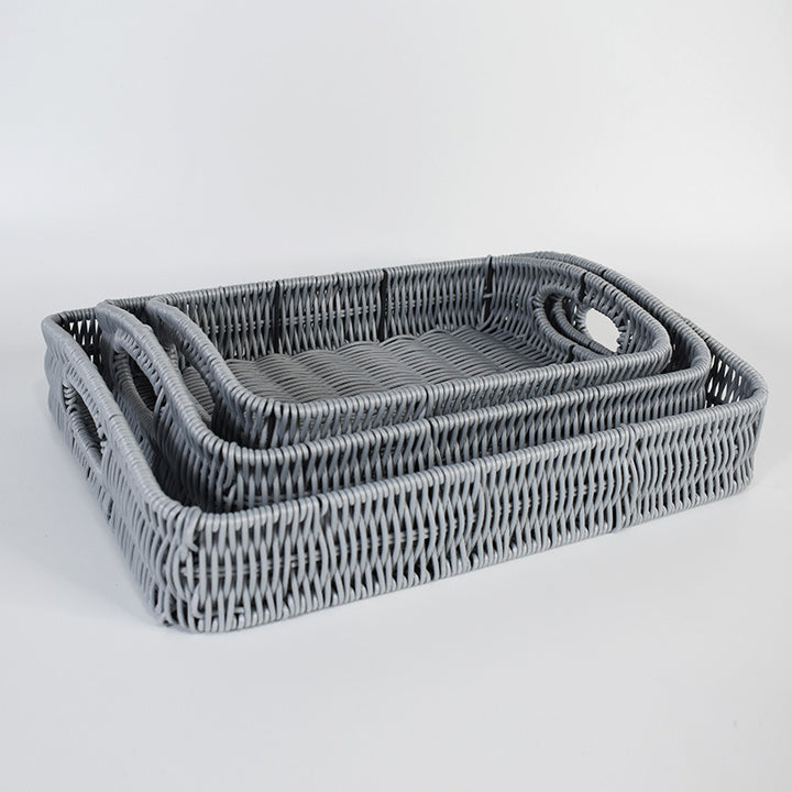 Stacking Woven Storage Trays Bowlift