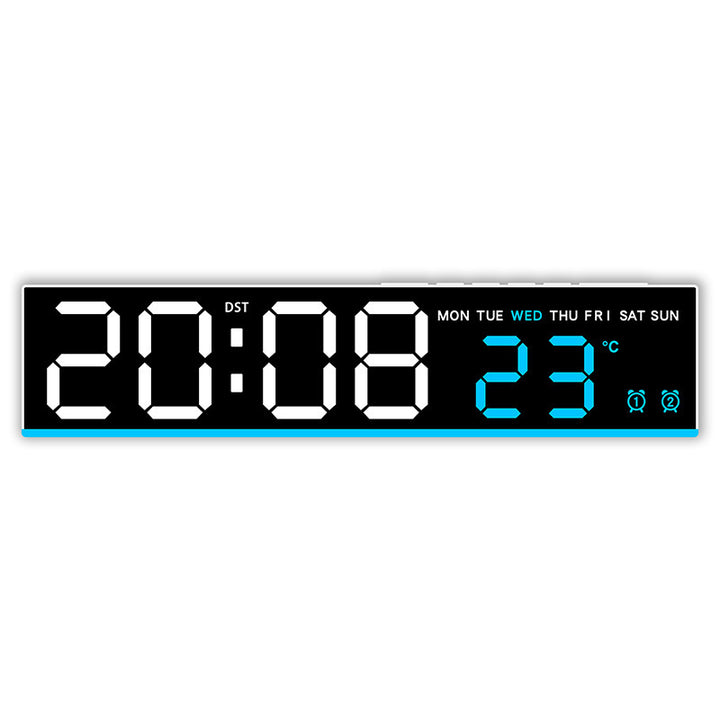 Digital wall clock with large LED digits and temperature display Bowlift