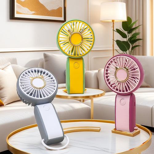 Women Portable Hand Fan with USB Connection and Flexible Tilt Bowlift