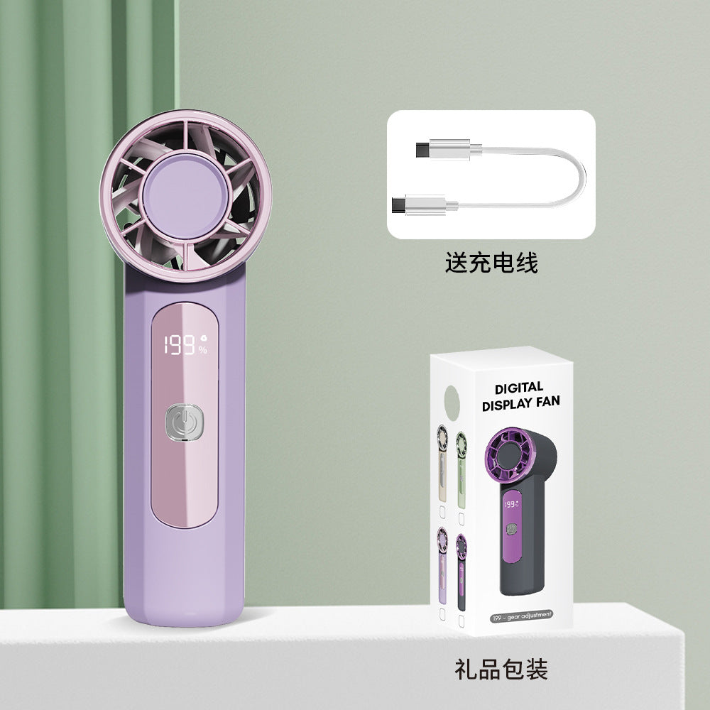 Unisex Portable Handheld Digital Display Fan Bowlift