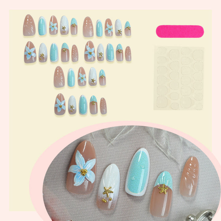 Floral-Embellished Press-On Nail Set Bowlift