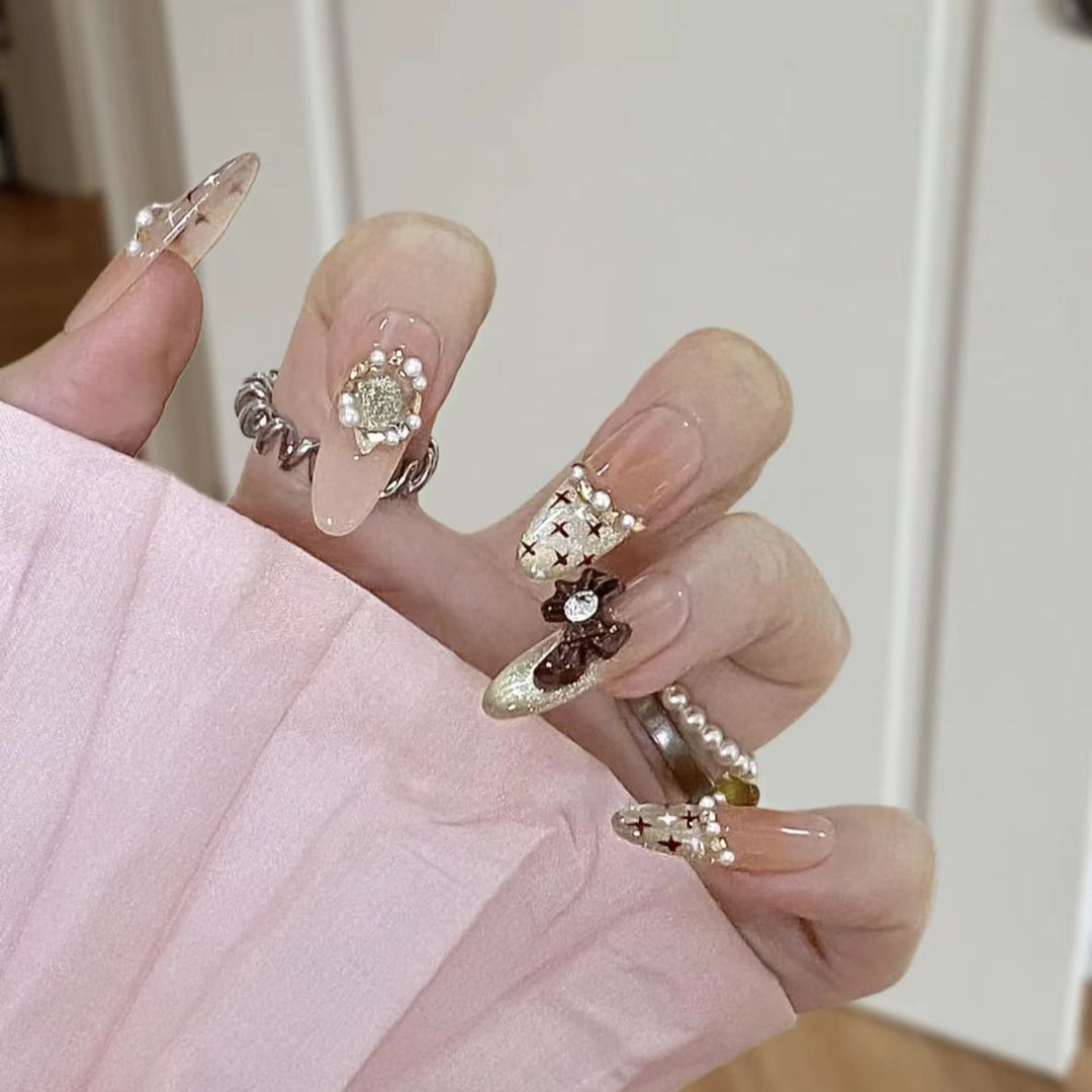 Luxury Decorative Press-On Nail Art Bowlift