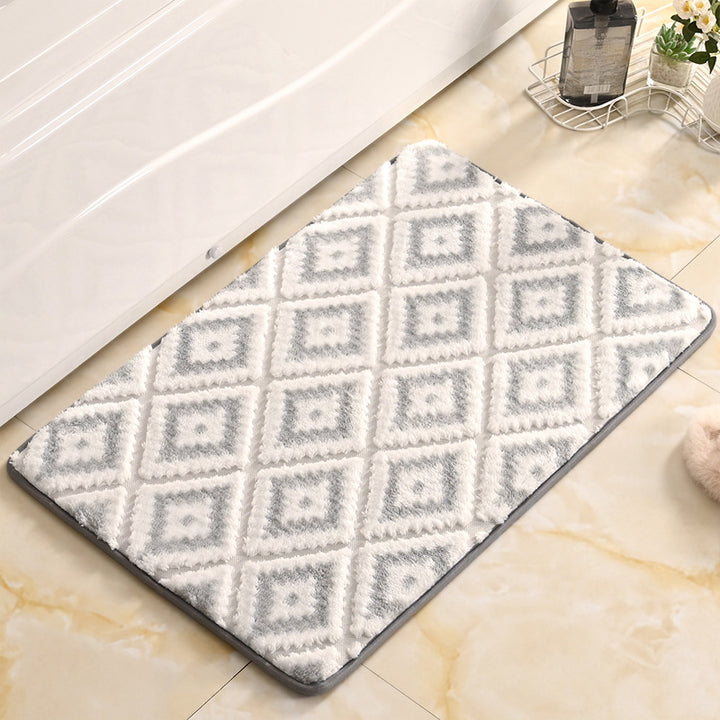 Diamond-Patterned Soft Bathroom Mat